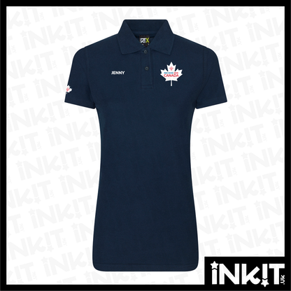Red Rose Canada Adult Polo Shirt - Ladies Fit